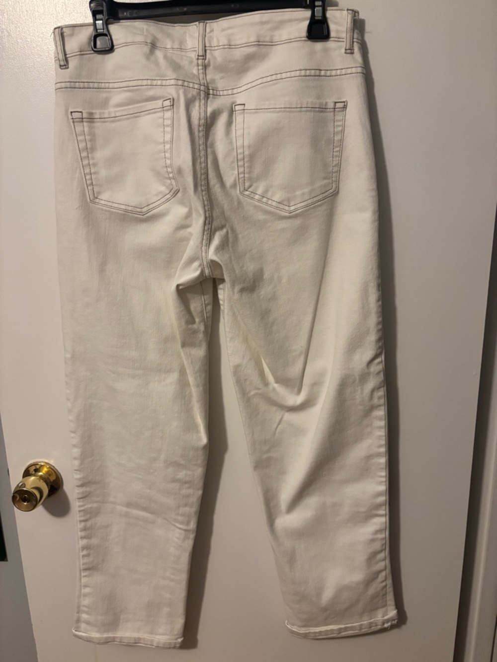 Retro Boho Cream High-Rise Patchwork Boyfriend Jeans Y2K 90s Style Size 8 - Picture 5 of 7